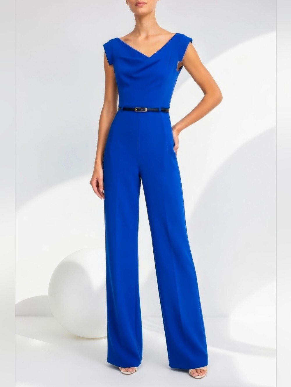 Black Halo Classic Jackie O Jumpsuit in Cobalt - Size 2